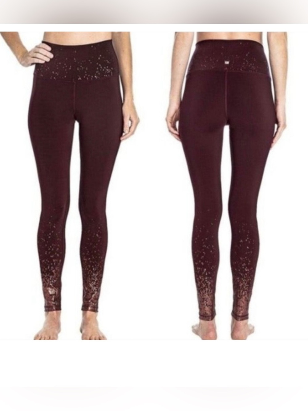 Z By Zobha Shine Women’s Active Wear Legging’s Dark Purple Gold ombre Size M.
